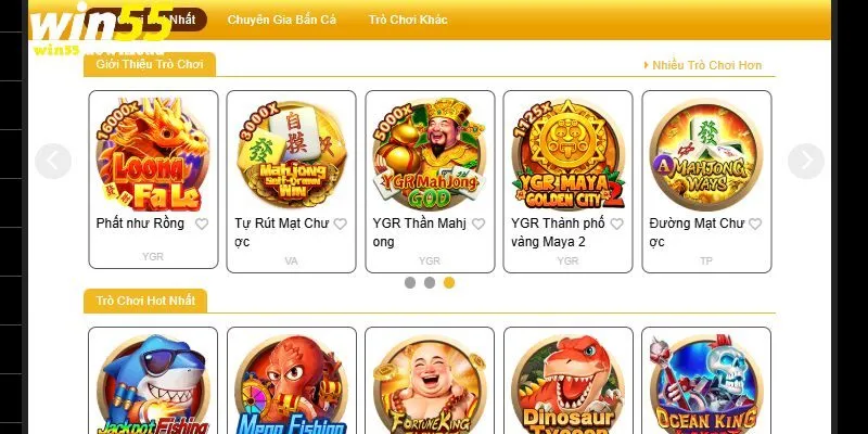 Kho game chất lượng tại nhà cái Win55 